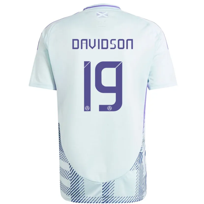 Danxen Kinder Schottland Lauren Davidson #19 Helles Mintblau Auswärtstrikot Trikot 24-26 T-Shirt Schweiz