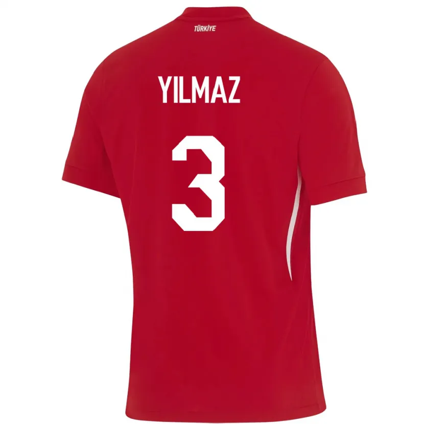 Danxen Kinder Türkei Berkay Yılmaz #3 Rot Auswärtstrikot Trikot 24-26 T-Shirt Schweiz