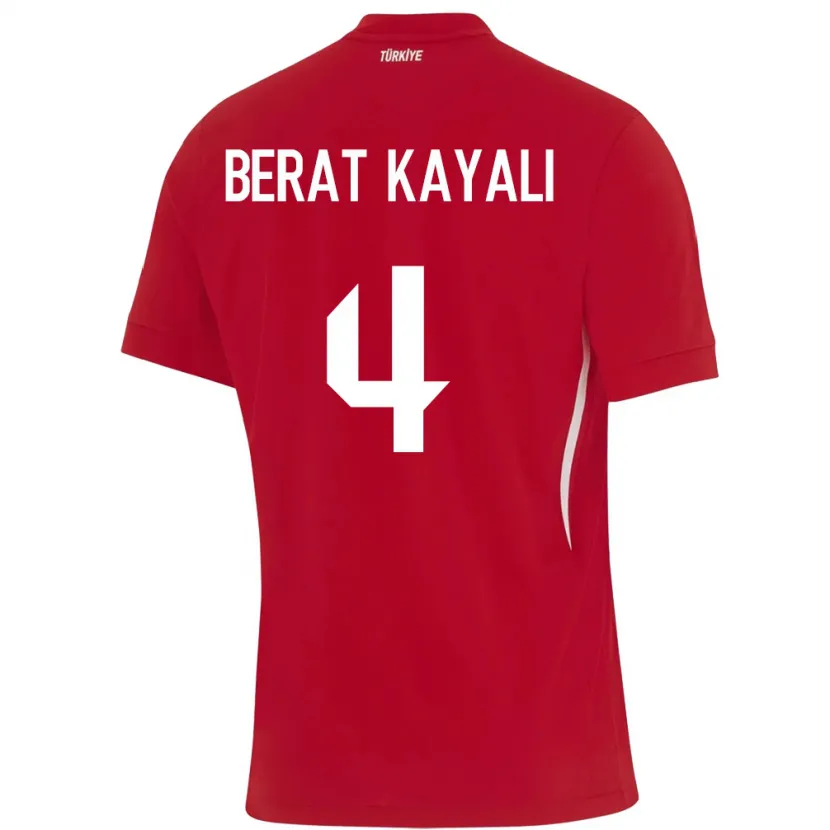 Danxen Kinder Türkei Hasan Berat Kayalı #4 Rot Auswärtstrikot Trikot 24-26 T-Shirt Schweiz