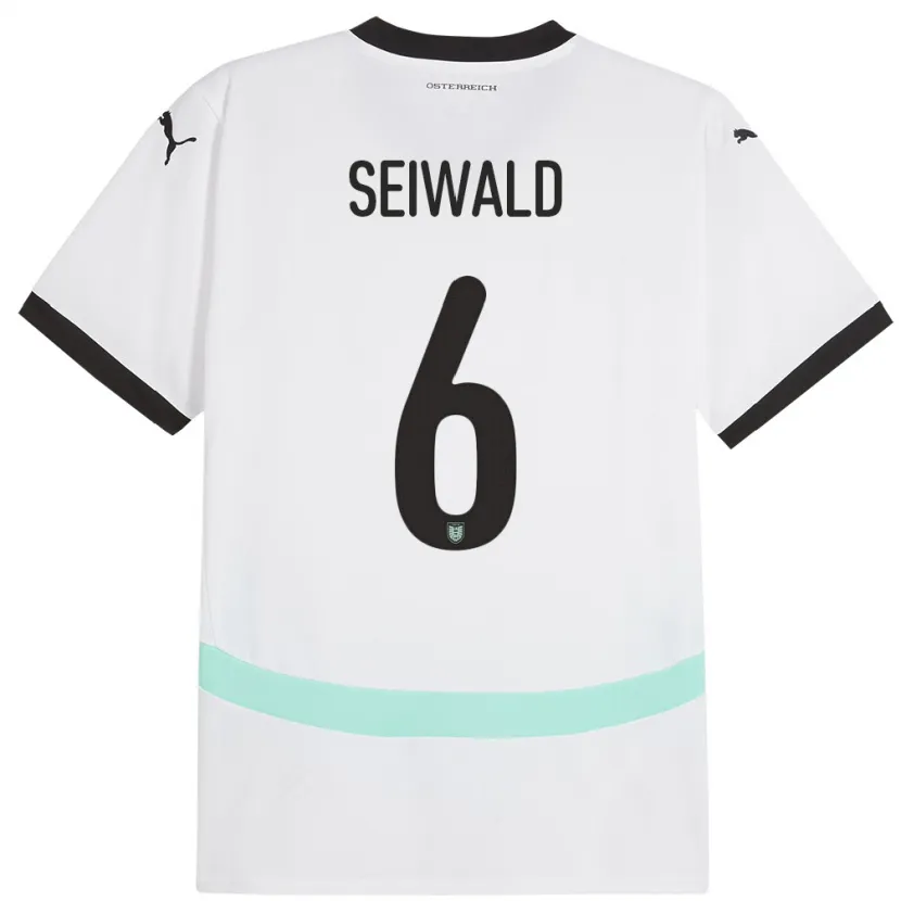 Danxen Kinder Österreich Nicolas Seiwald #6 Weiß Auswärtstrikot Trikot 24-26 T-Shirt Schweiz
