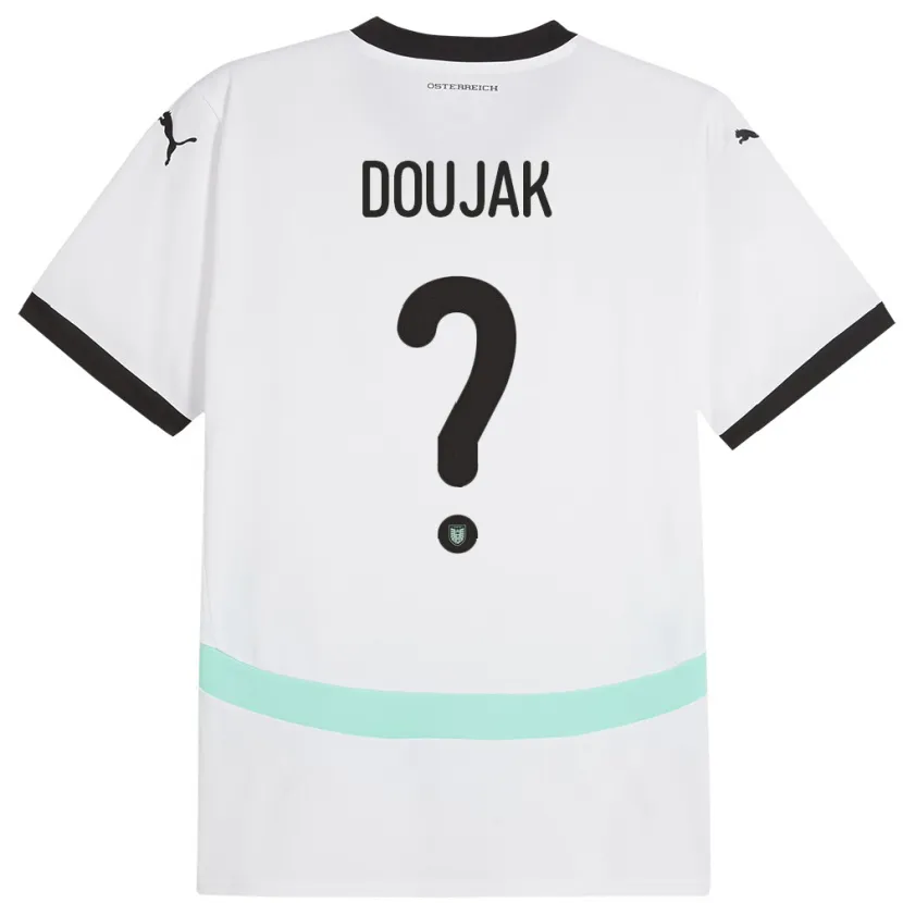 Danxen Kinder Österreich Moritz Doujak #0 Weiß Auswärtstrikot Trikot 24-26 T-Shirt Schweiz