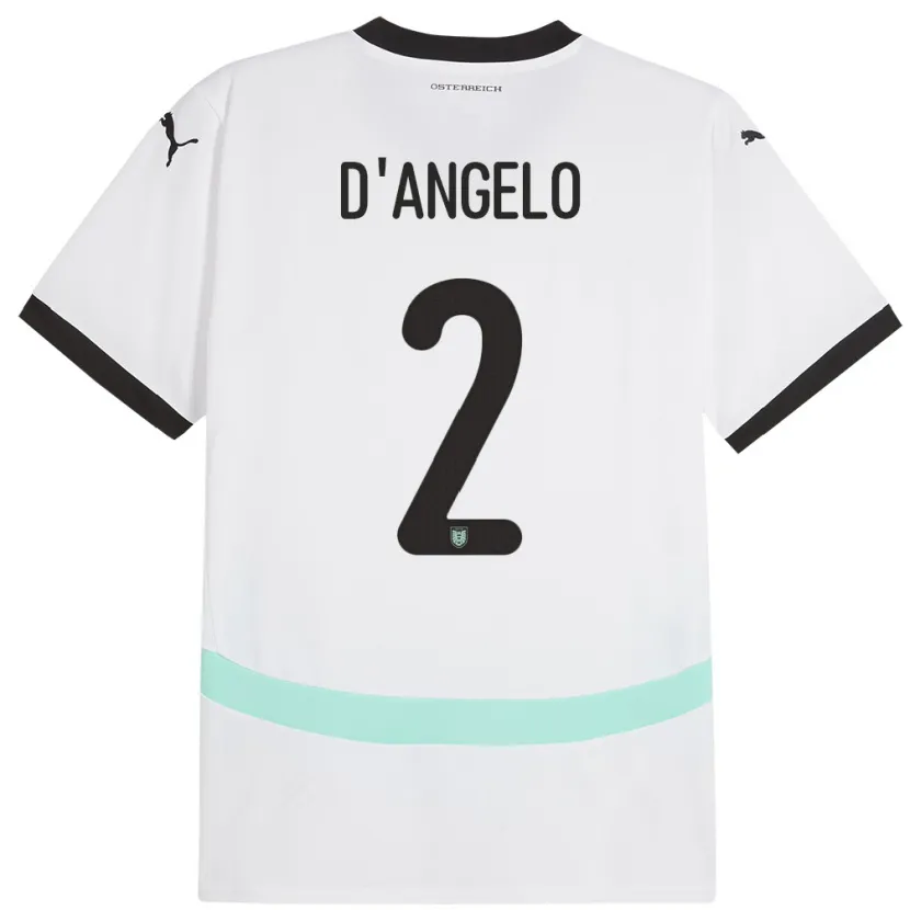 Danxen Kinder Österreich Chiara D’angelo #2 Weiß Auswärtstrikot Trikot 24-26 T-Shirt Schweiz