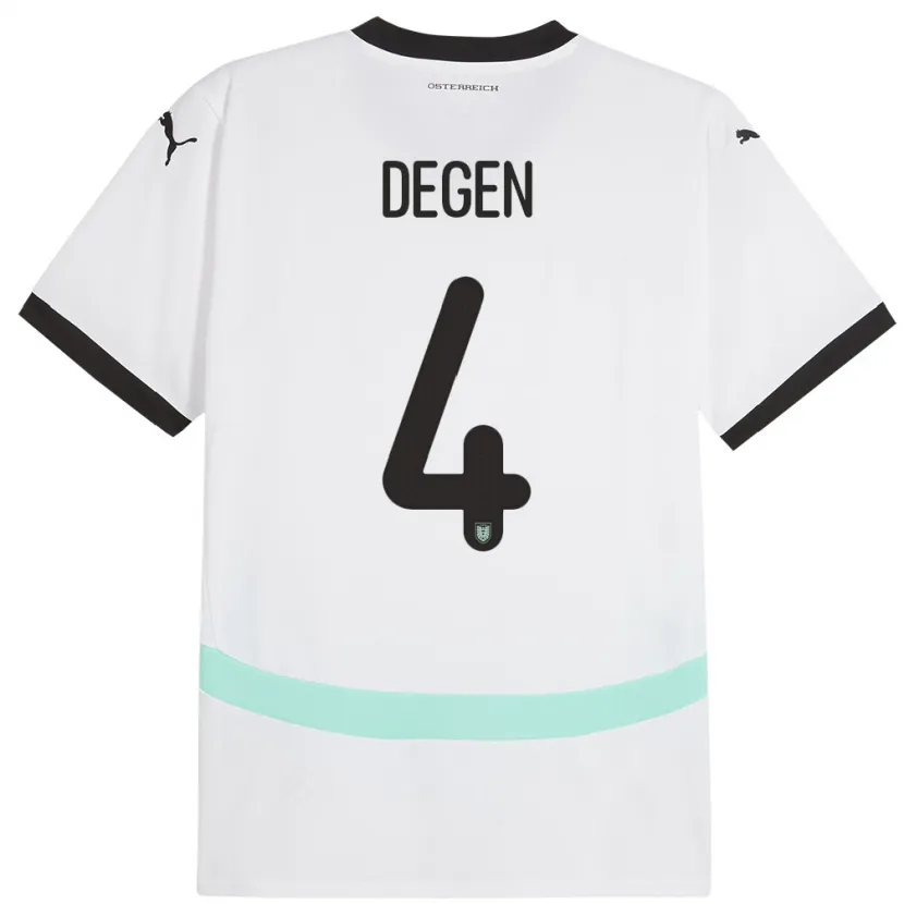 Danxen Kinder Österreich Celina Degen #4 Weiß Auswärtstrikot Trikot 24-26 T-Shirt Schweiz