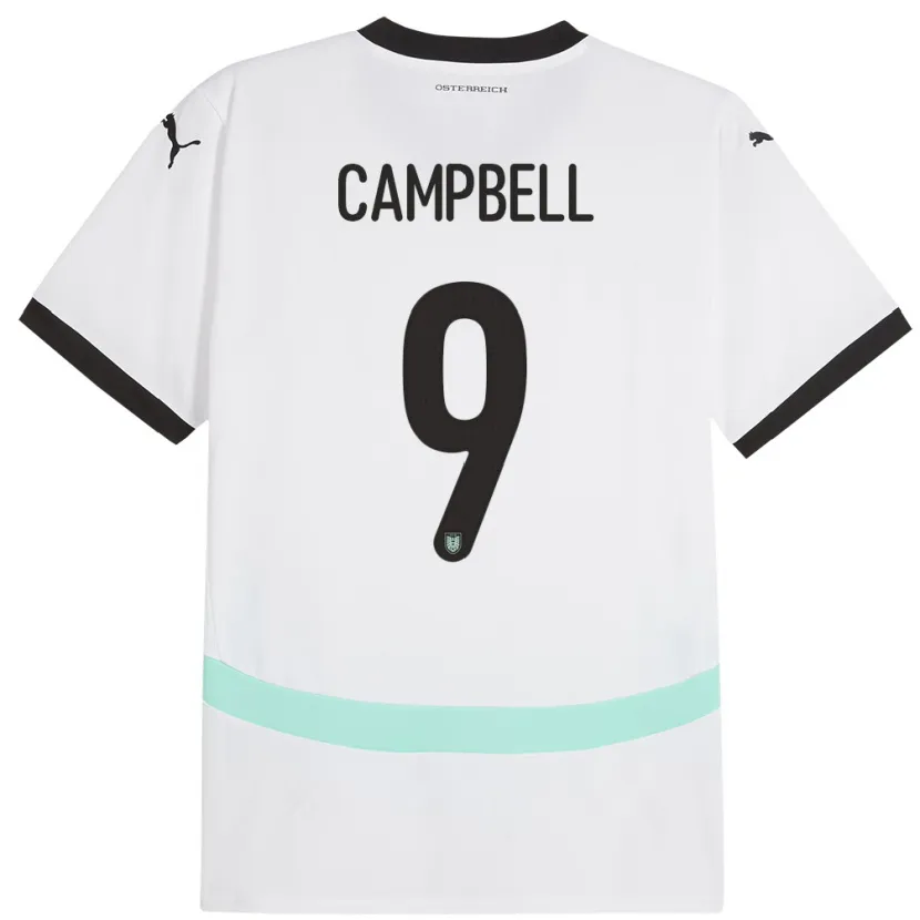 Danxen Kinder Österreich Eileen Campbell #9 Weiß Auswärtstrikot Trikot 24-26 T-Shirt Schweiz