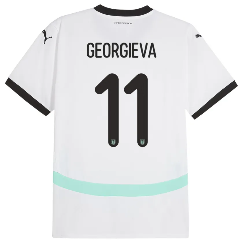 Danxen Kinder Österreich Marina Georgieva #11 Weiß Auswärtstrikot Trikot 24-26 T-Shirt Schweiz