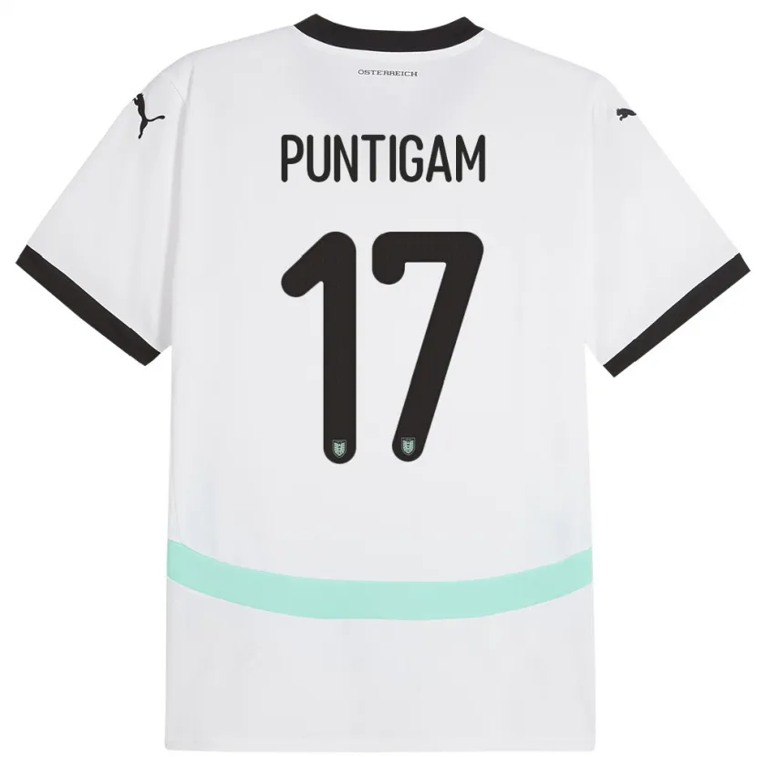 Danxen Kinder Österreich Sarah Puntigam #17 Weiß Auswärtstrikot Trikot 24-26 T-Shirt Schweiz