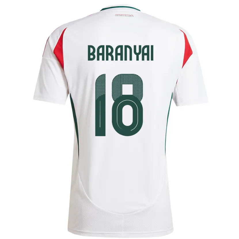 Danxen Kinder Ungarn Nimród Baranyai #18 Weiß Auswärtstrikot Trikot 24-26 T-Shirt Schweiz