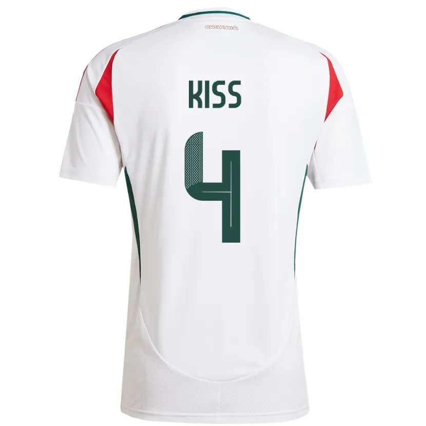 Danxen Kinder Ungarn Bálint Kiss #4 Weiß Auswärtstrikot Trikot 24-26 T-Shirt Schweiz