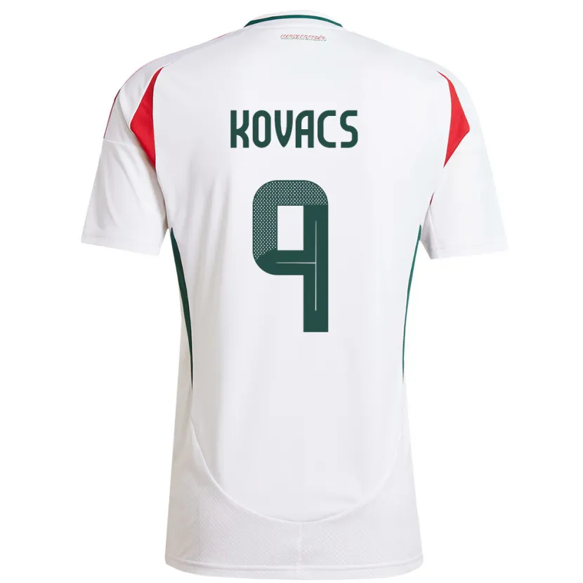 Danxen Kinder Ungarn Patrik Kovács #9 Weiß Auswärtstrikot Trikot 24-26 T-Shirt Schweiz