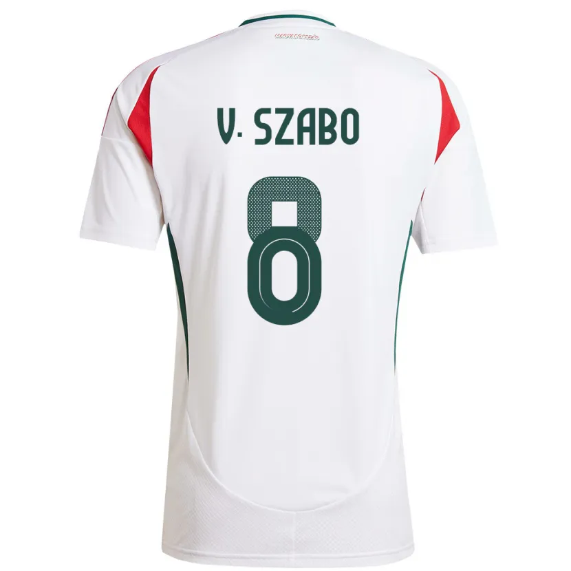 Danxen Kinder Ungarn Viktória Szabó #8 Weiß Auswärtstrikot Trikot 24-26 T-Shirt Schweiz