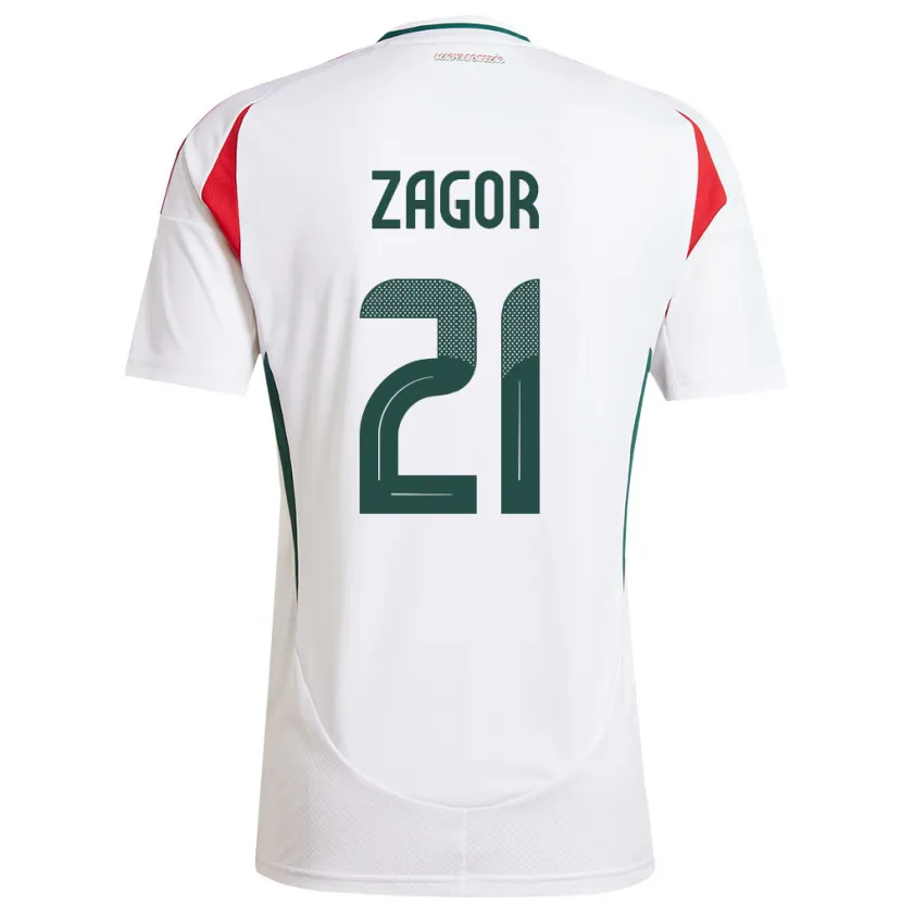 Danxen Kinder Ungarn Bernadett Zágor #21 Weiß Auswärtstrikot Trikot 24-26 T-Shirt Schweiz