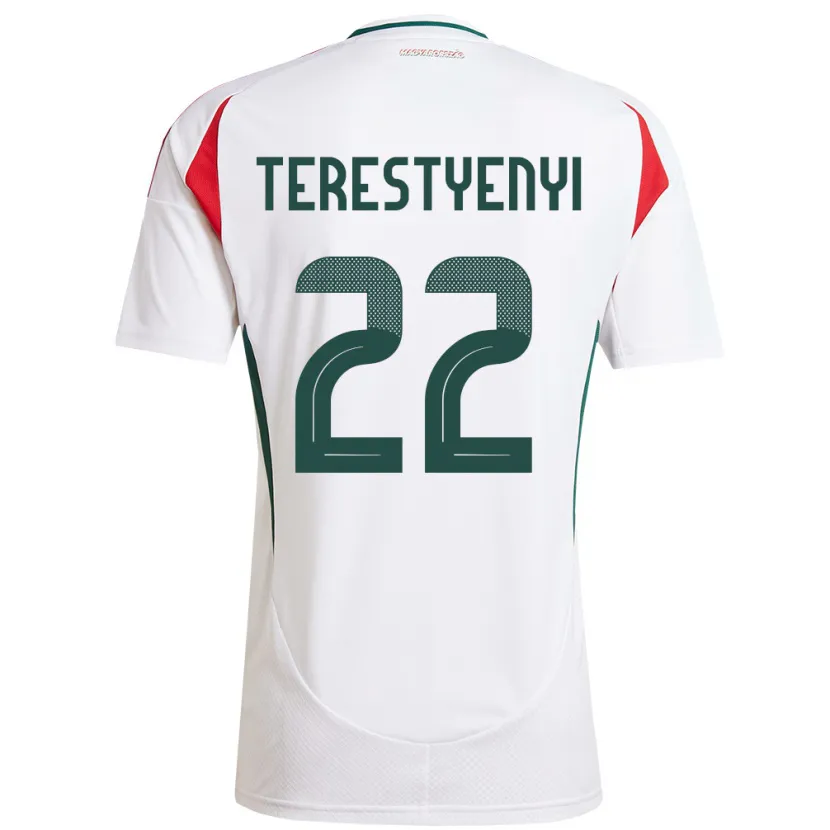 Danxen Kinder Ungarn Anna Terestyényi #22 Weiß Auswärtstrikot Trikot 24-26 T-Shirt Schweiz