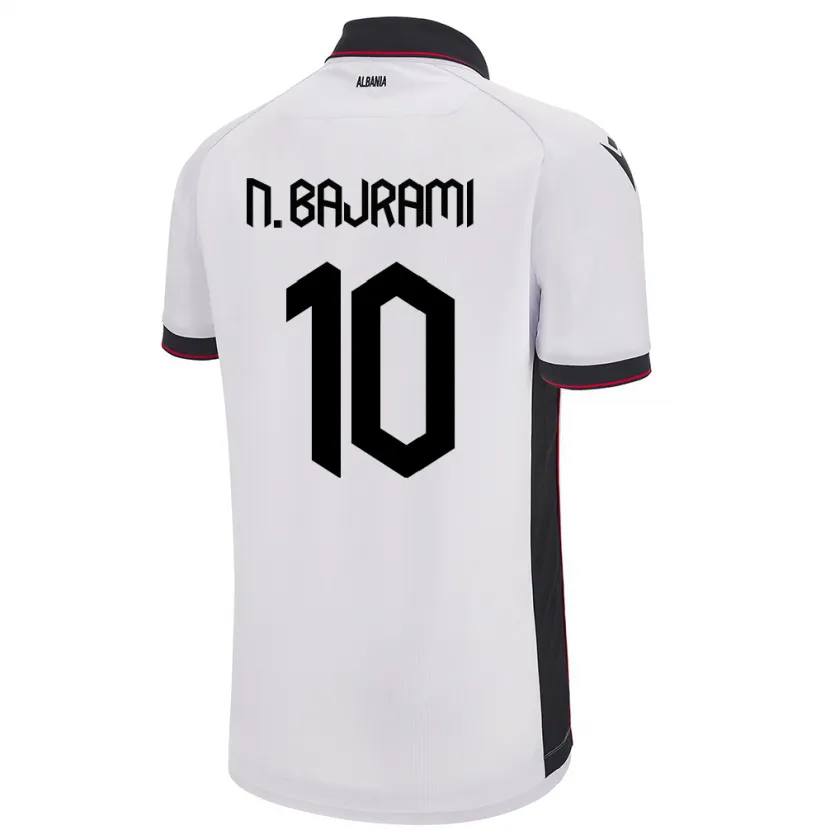 Danxen Kinder Albanien Nedim Bajrami #10 Weiß Auswärtstrikot Trikot 24-26 T-Shirt Schweiz