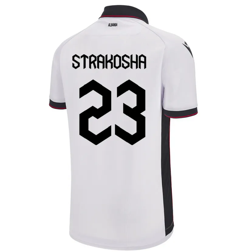 Danxen Kinder Albanien Thomas Strakosha #23 Weiß Auswärtstrikot Trikot 24-26 T-Shirt Schweiz