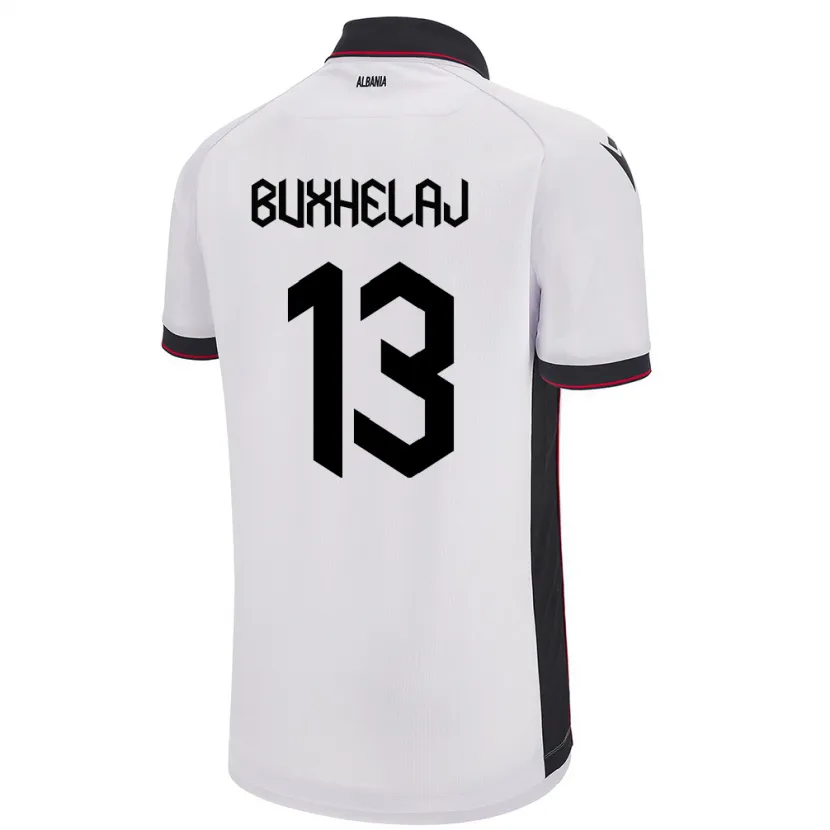 Danxen Kinder Albanien Paulo Buxhelaj #13 Weiß Auswärtstrikot Trikot 24-26 T-Shirt Schweiz