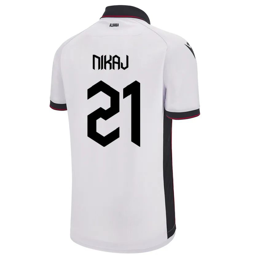 Danxen Kinder Albanien Ardit Nikaj #21 Weiß Auswärtstrikot Trikot 24-26 T-Shirt Schweiz