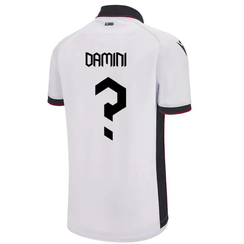 Danxen Kinder Albanien Aljon Damini #0 Weiß Auswärtstrikot Trikot 24-26 T-Shirt Schweiz