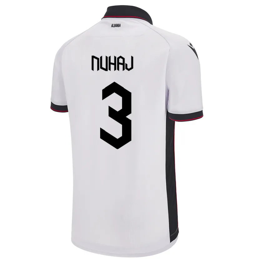 Danxen Kinder Albanien Fabjano Nuhaj #3 Weiß Auswärtstrikot Trikot 24-26 T-Shirt Schweiz