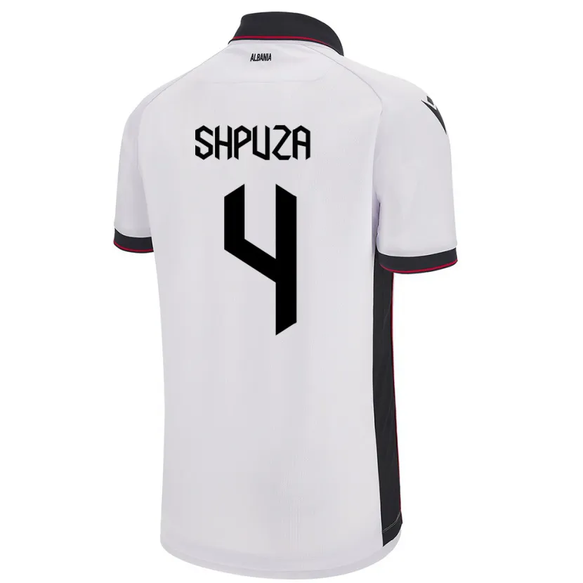 Danxen Kinder Albanien Kleo Shpuza #4 Weiß Auswärtstrikot Trikot 24-26 T-Shirt Schweiz
