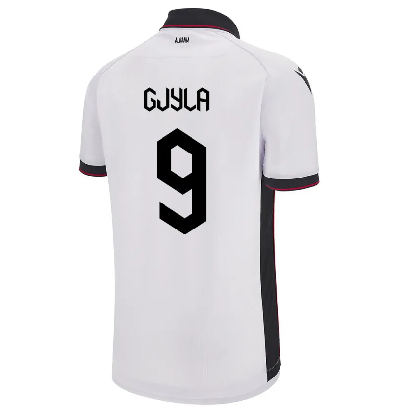 Danxen Kinder Albanien Brayan Gjyla #9 Weiß Auswärtstrikot Trikot 24-26 T-Shirt Schweiz