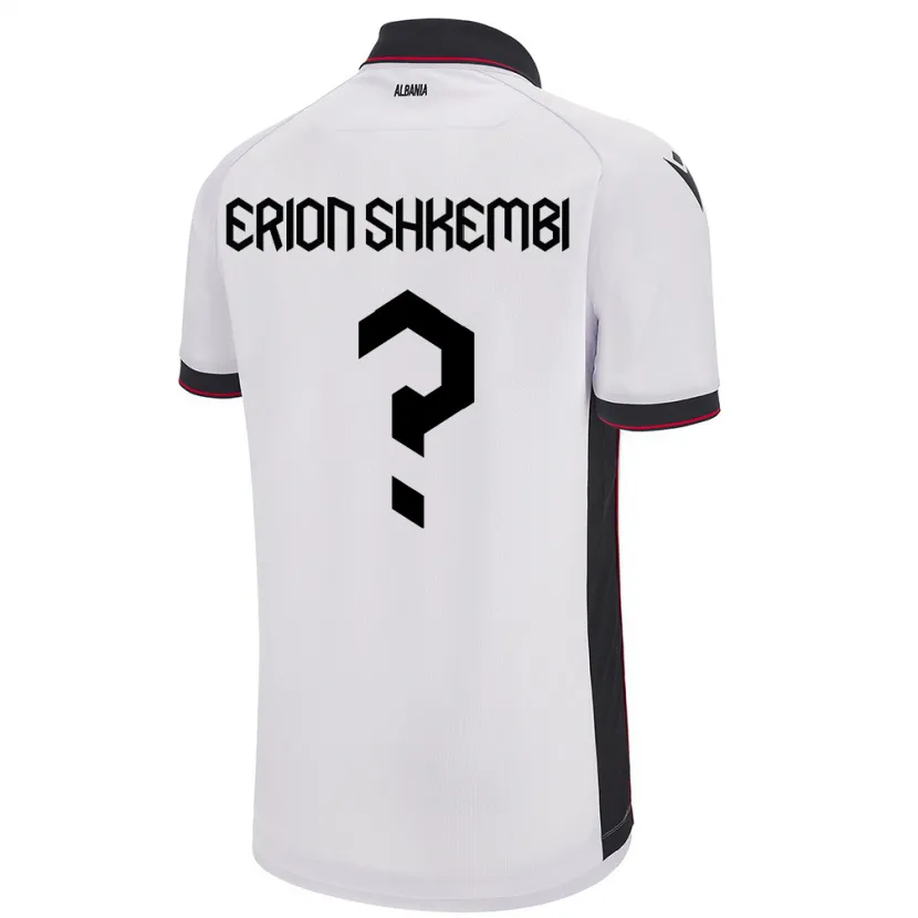 Danxen Kinder Albanien Erion Shkembi #0 Weiß Auswärtstrikot Trikot 24-26 T-Shirt Schweiz