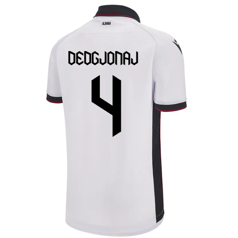 Danxen Kinder Albanien Leonora Dedgjonaj #4 Weiß Auswärtstrikot Trikot 24-26 T-Shirt Schweiz