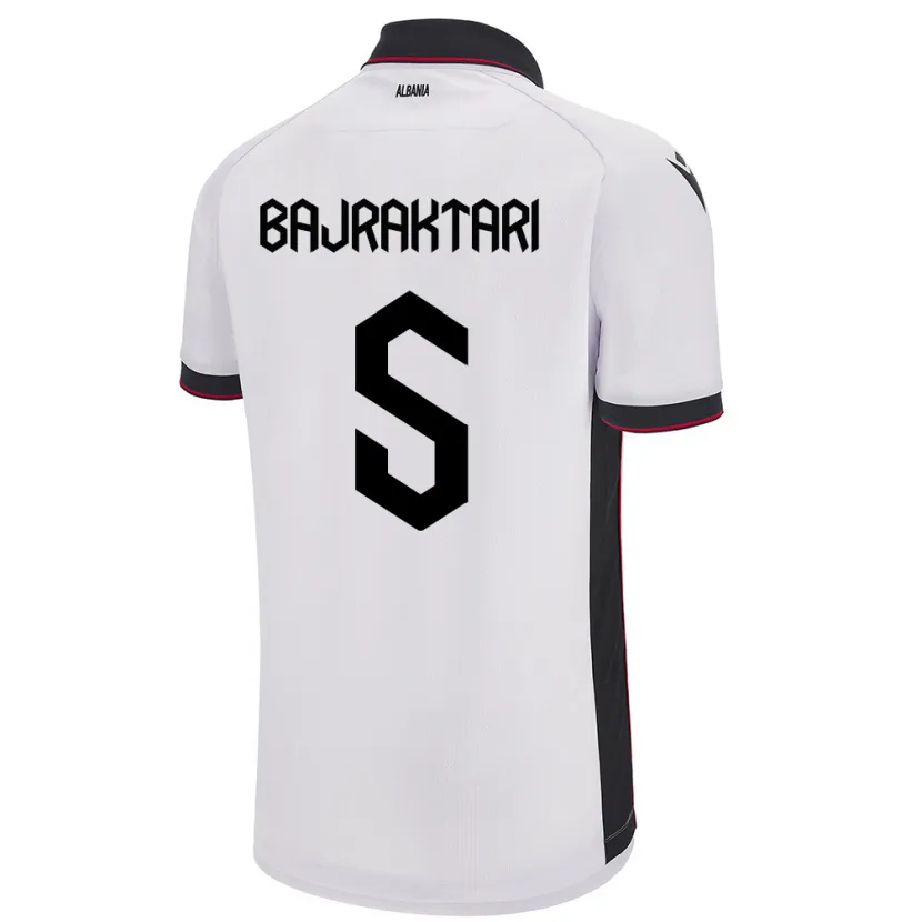 Danxen Kinder Albanien Arbiona Bajraktari #5 Weiß Auswärtstrikot Trikot 24-26 T-Shirt Schweiz