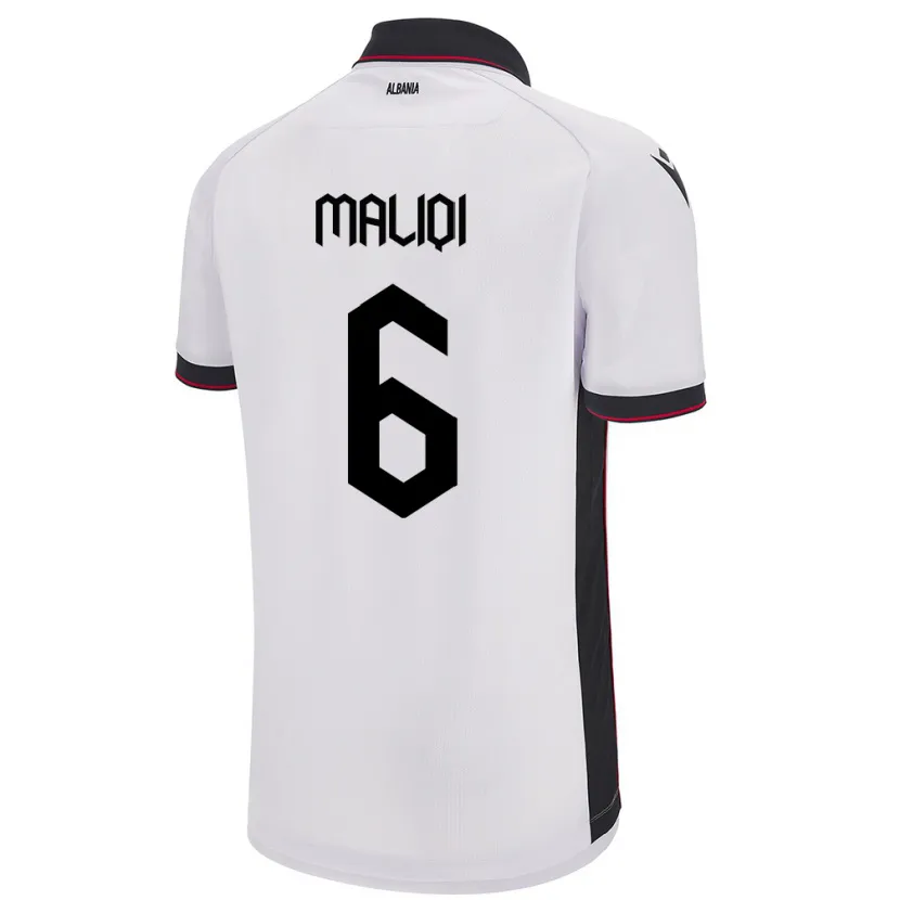 Danxen Kinder Albanien Sara Maliqi #6 Weiß Auswärtstrikot Trikot 24-26 T-Shirt Schweiz