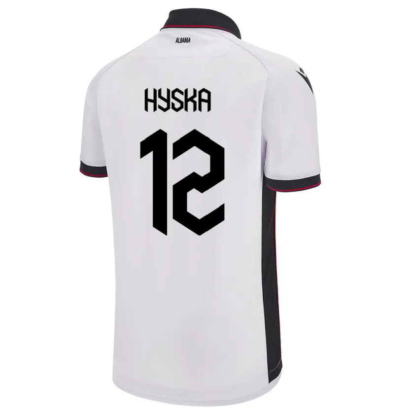 Danxen Kinder Albanien Antigona Hyska #12 Weiß Auswärtstrikot Trikot 24-26 T-Shirt Schweiz