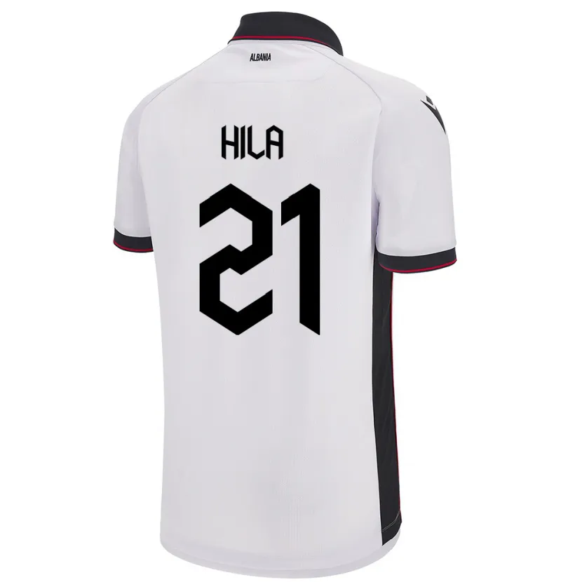 Danxen Kinder Albanien Alma Hila #21 Weiß Auswärtstrikot Trikot 24-26 T-Shirt Schweiz