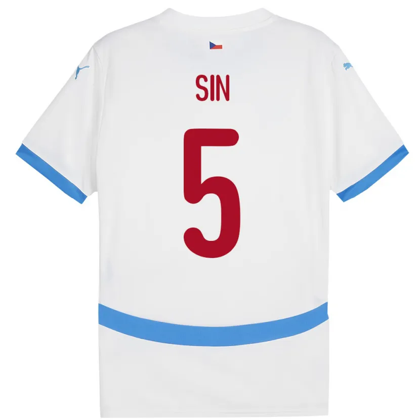 Danxen Kinder Tschechien Matej Sin #5 Weiß Auswärtstrikot Trikot 24-26 T-Shirt Schweiz