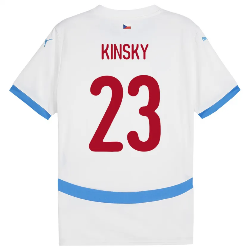 Danxen Kinder Tschechien Antonin Kinsky #23 Weiß Auswärtstrikot Trikot 24-26 T-Shirt Schweiz