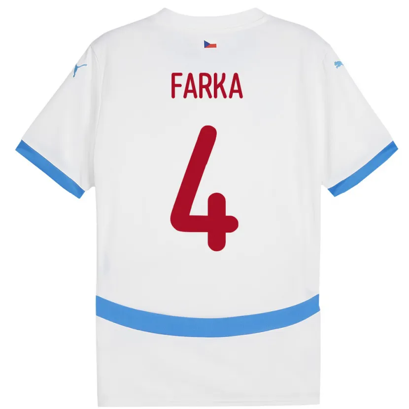 Danxen Kinder Tschechien Dominik Farka #4 Weiß Auswärtstrikot Trikot 24-26 T-Shirt Schweiz