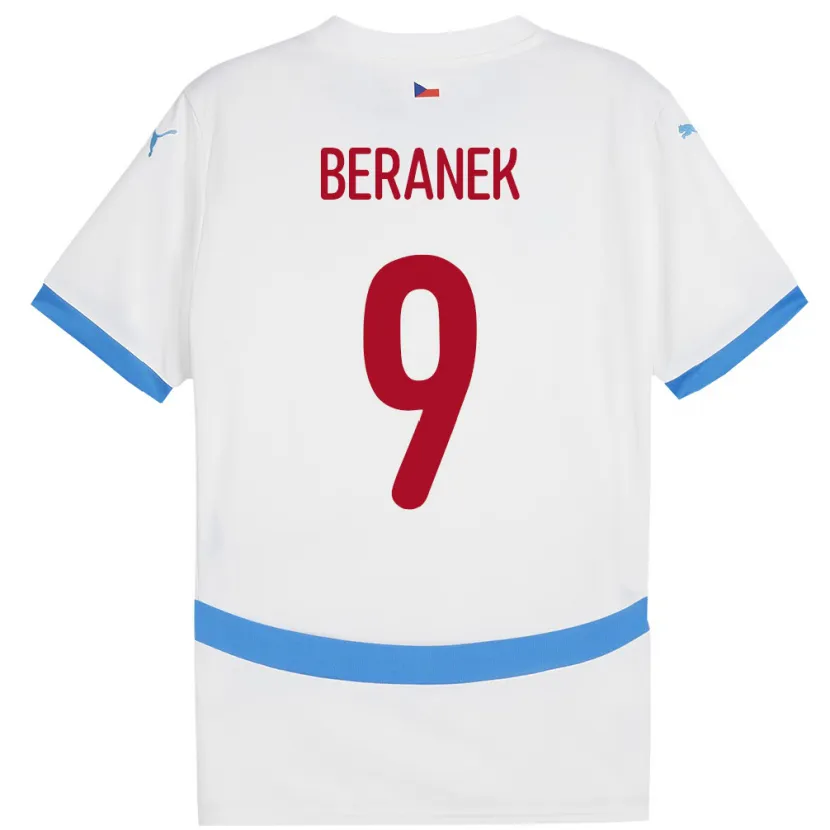 Danxen Kinder Tschechien Marek Beranek #9 Weiß Auswärtstrikot Trikot 24-26 T-Shirt Schweiz