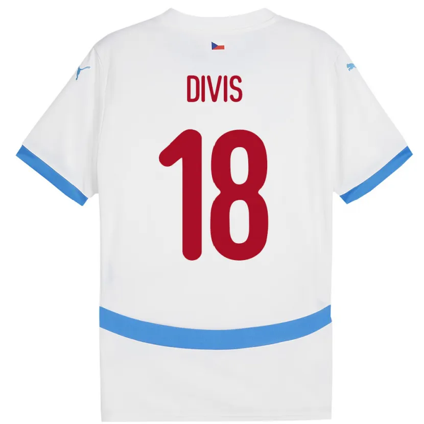 Danxen Kinder Tschechien Matej Divis #18 Weiß Auswärtstrikot Trikot 24-26 T-Shirt Schweiz