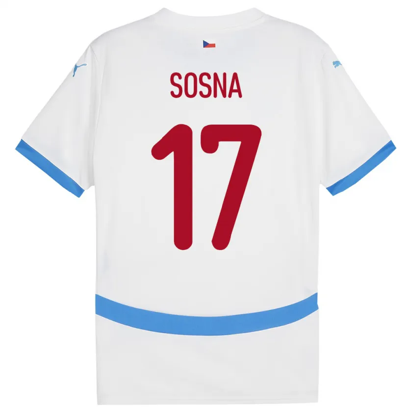 Danxen Kinder Tschechien Adam Sosna #17 Weiß Auswärtstrikot Trikot 24-26 T-Shirt Schweiz
