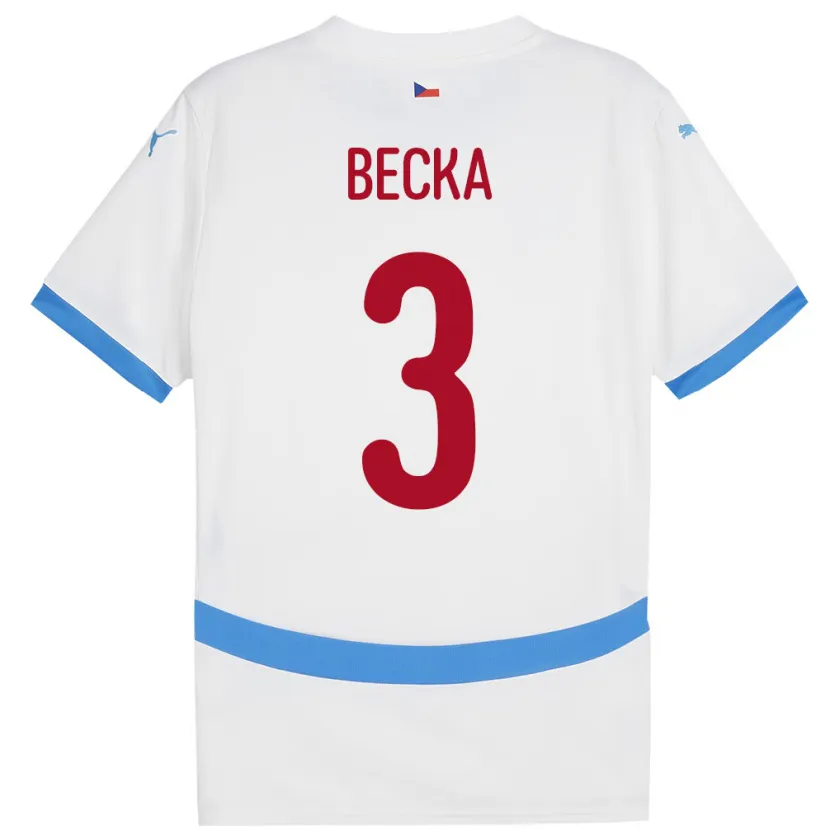 Danxen Kinder Tschechien Patrik Becka #3 Weiß Auswärtstrikot Trikot 24-26 T-Shirt Schweiz