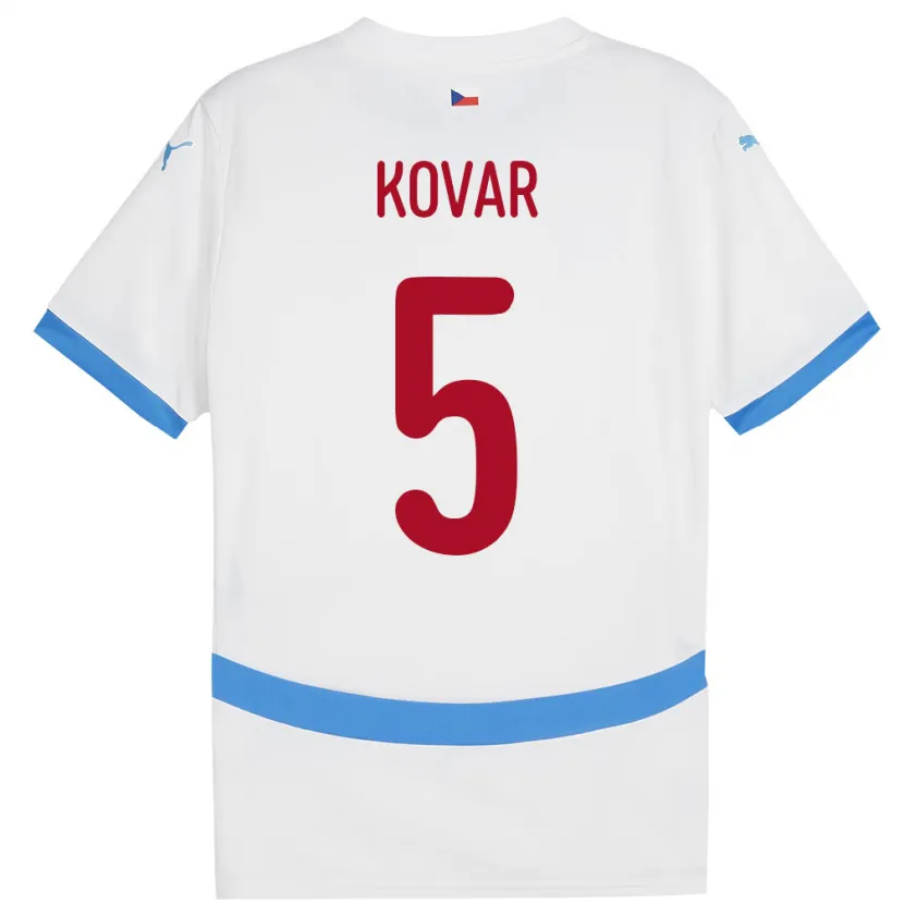 Danxen Kinder Tschechien Martin Kovar #5 Weiß Auswärtstrikot Trikot 24-26 T-Shirt Schweiz