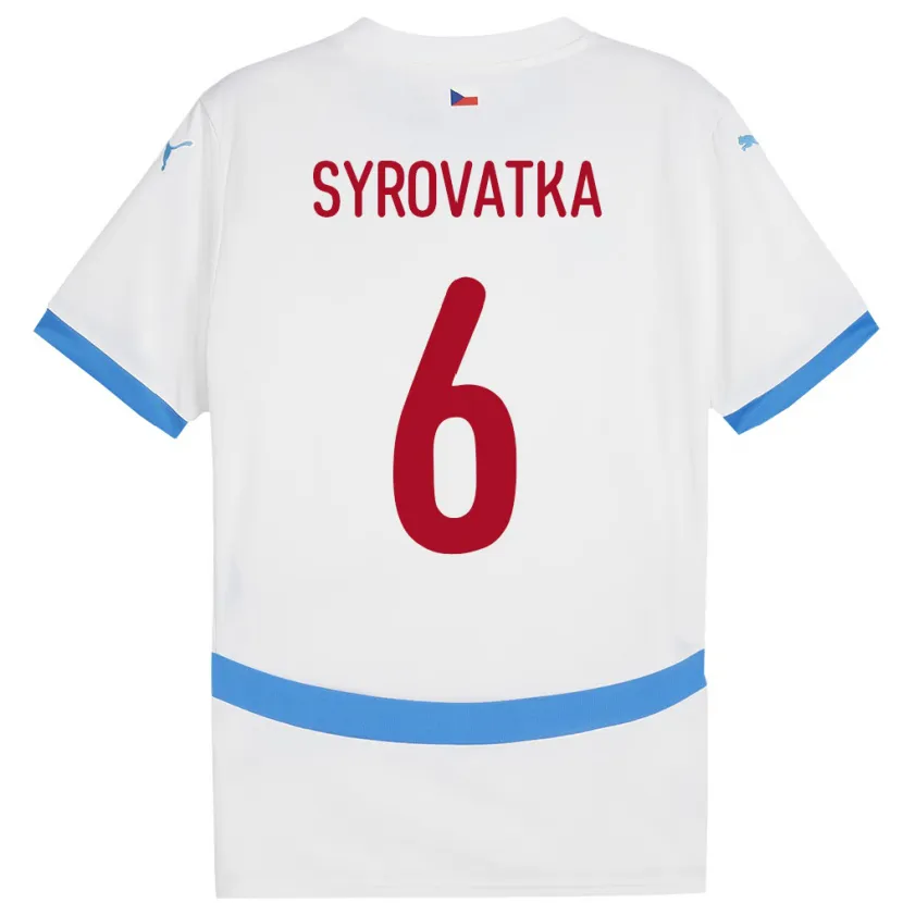 Danxen Kinder Tschechien Matyas Syrovatka #6 Weiß Auswärtstrikot Trikot 24-26 T-Shirt Schweiz