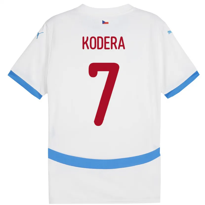 Danxen Kinder Tschechien Matyas Kodera #7 Weiß Auswärtstrikot Trikot 24-26 T-Shirt Schweiz