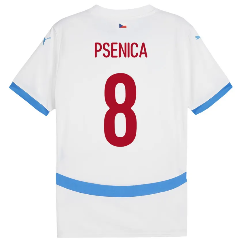 Danxen Kinder Tschechien Jiri Psenica #8 Weiß Auswärtstrikot Trikot 24-26 T-Shirt Schweiz
