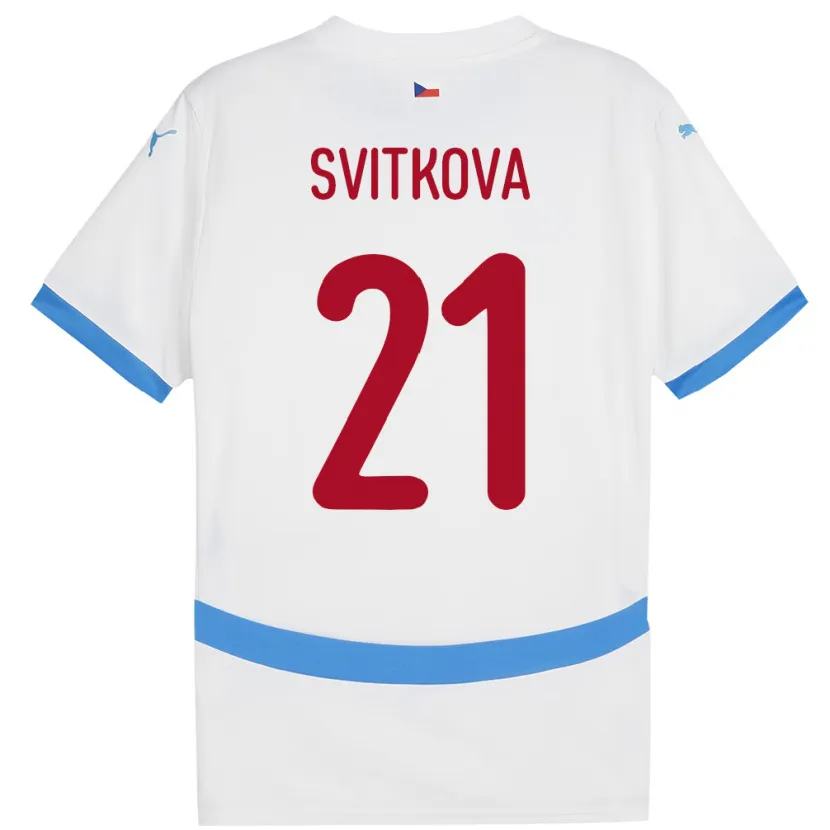 Danxen Kinder Tschechien Kateřina Svitková #21 Weiß Auswärtstrikot Trikot 24-26 T-Shirt Schweiz