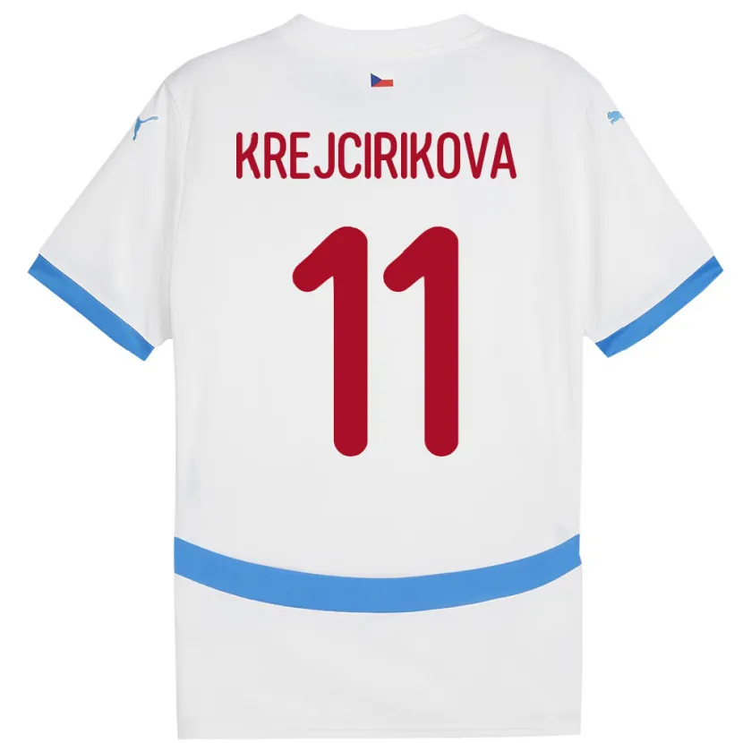 Danxen Kinder Tschechien Tereza Krejčiříková #11 Weiß Auswärtstrikot Trikot 24-26 T-Shirt Schweiz