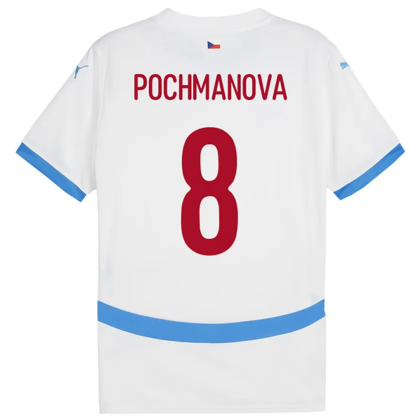Danxen Kinder Tschechien Aneta Pochmanová #8 Weiß Auswärtstrikot Trikot 24-26 T-Shirt Schweiz