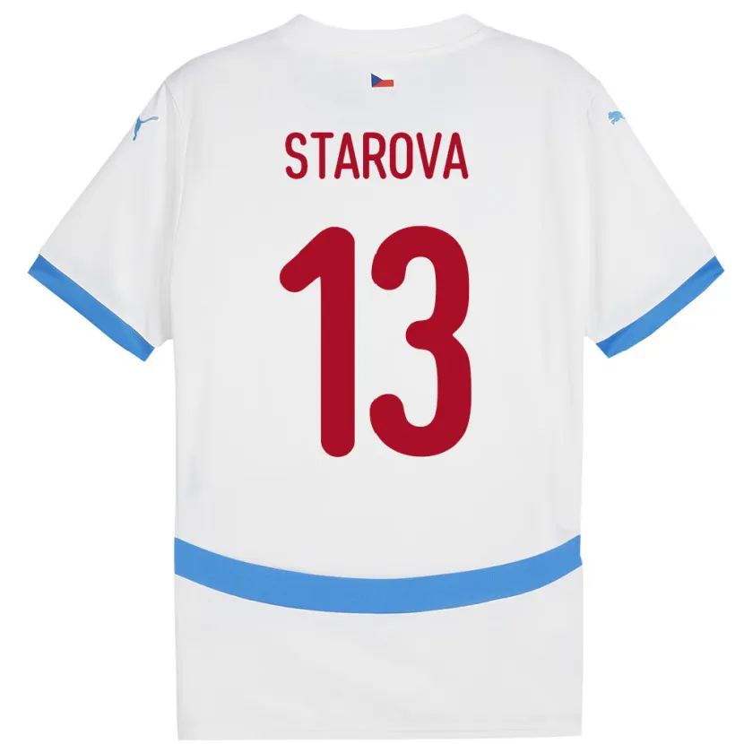 Danxen Kinder Tschechien Antonie Stárová #13 Weiß Auswärtstrikot Trikot 24-26 T-Shirt Schweiz