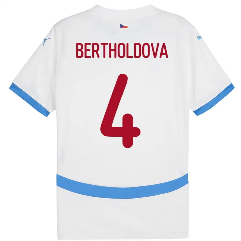Danxen Kinder Tschechien Petra Bertholdová #4 Weiß Auswärtstrikot Trikot 24-26 T-Shirt Schweiz