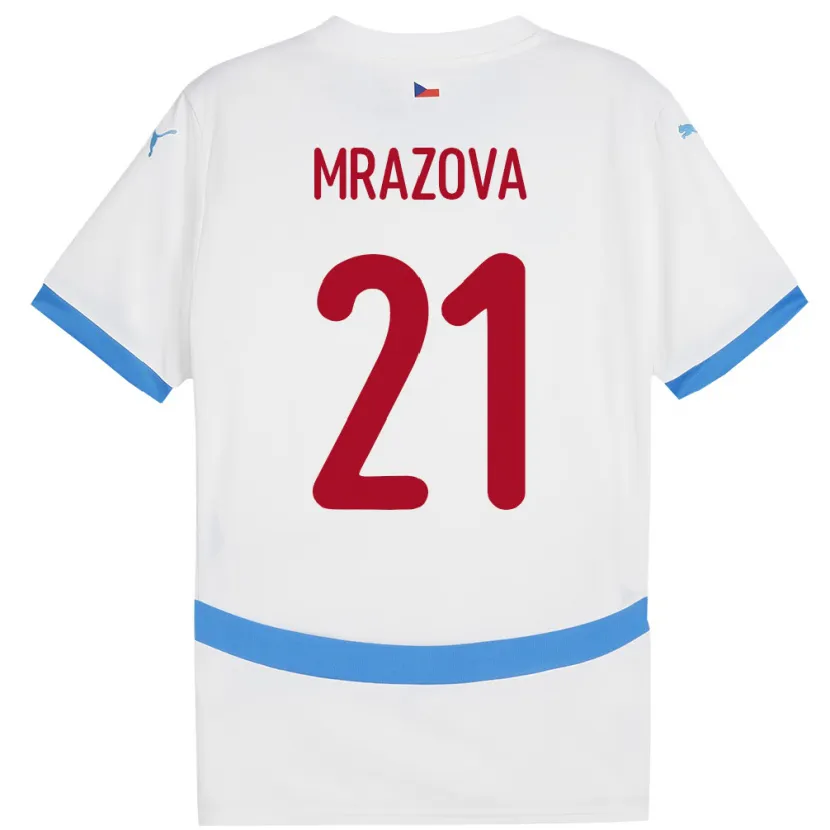 Danxen Kinder Tschechien Miroslava Mrázová #21 Weiß Auswärtstrikot Trikot 24-26 T-Shirt Schweiz