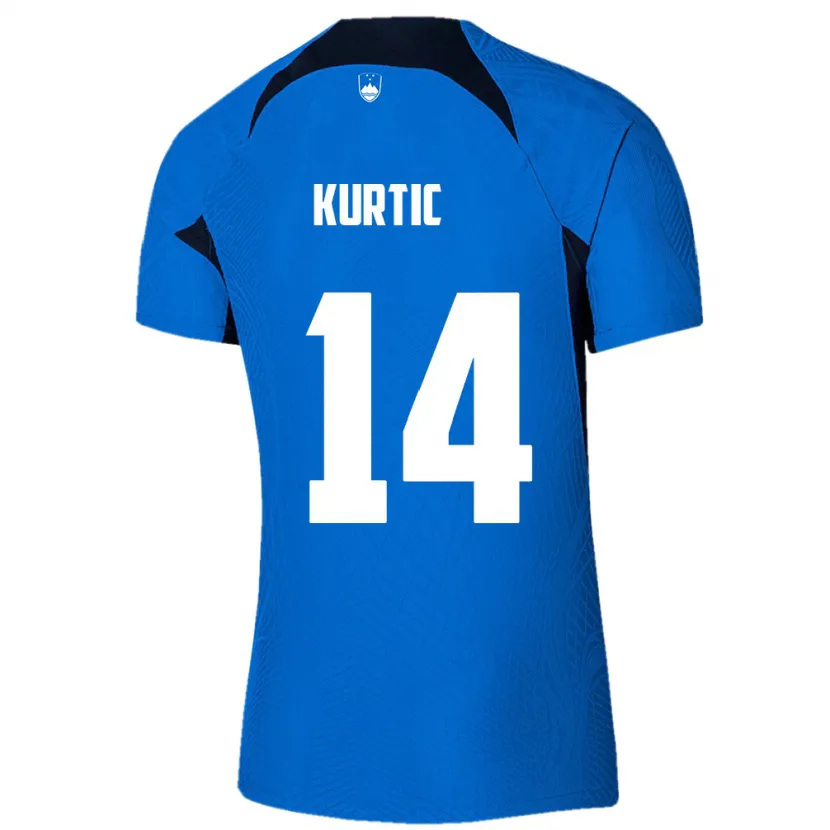 Danxen Kinder Slowenien Jasmin Kurtic #14 Blau Auswärtstrikot Trikot 24-26 T-Shirt Schweiz