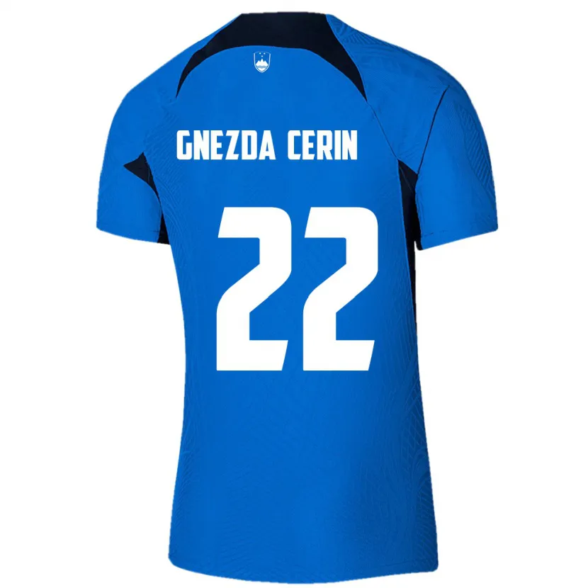 Danxen Kinder Slowenien Adam Gnezda Cerin #22 Blau Auswärtstrikot Trikot 24-26 T-Shirt Schweiz