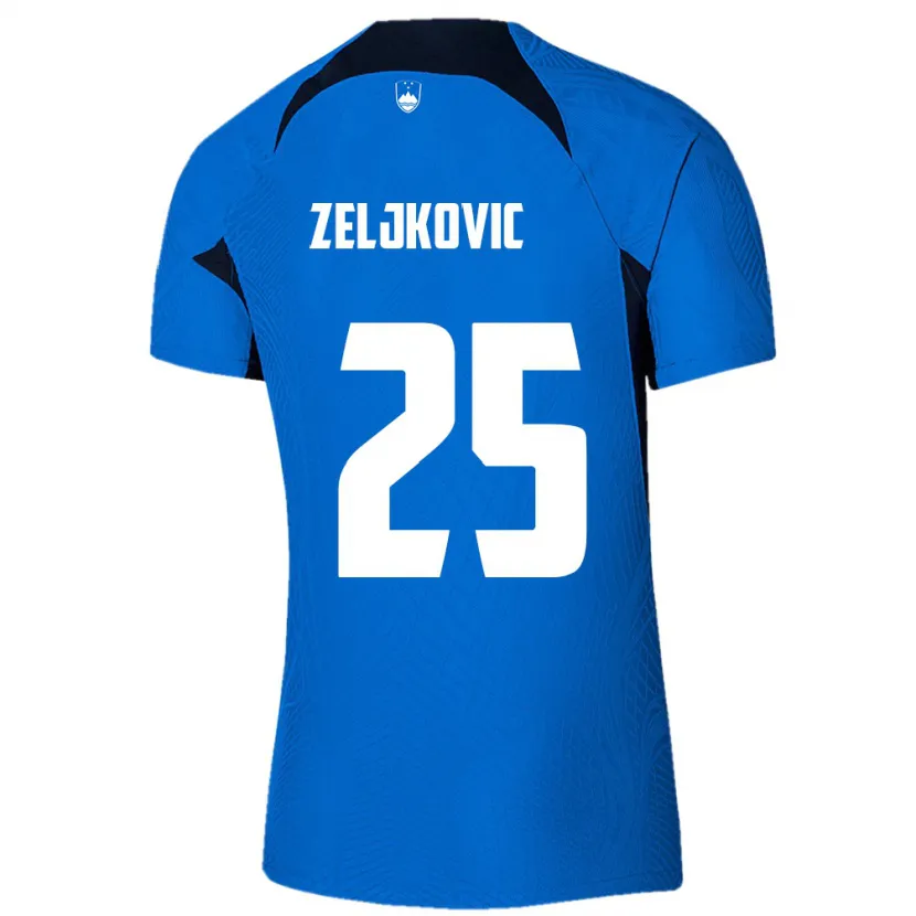Danxen Kinder Slowenien Adrian Zeljkovic #25 Blau Auswärtstrikot Trikot 24-26 T-Shirt Schweiz